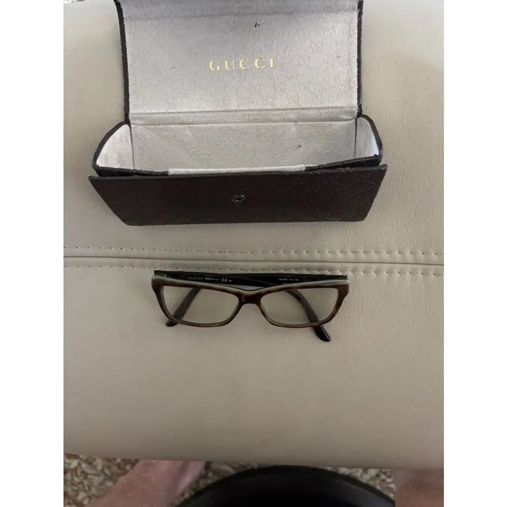 Gucci Women's Eyeglasses GG 3562 LA2 Dark Havana Green Semi Butterfly